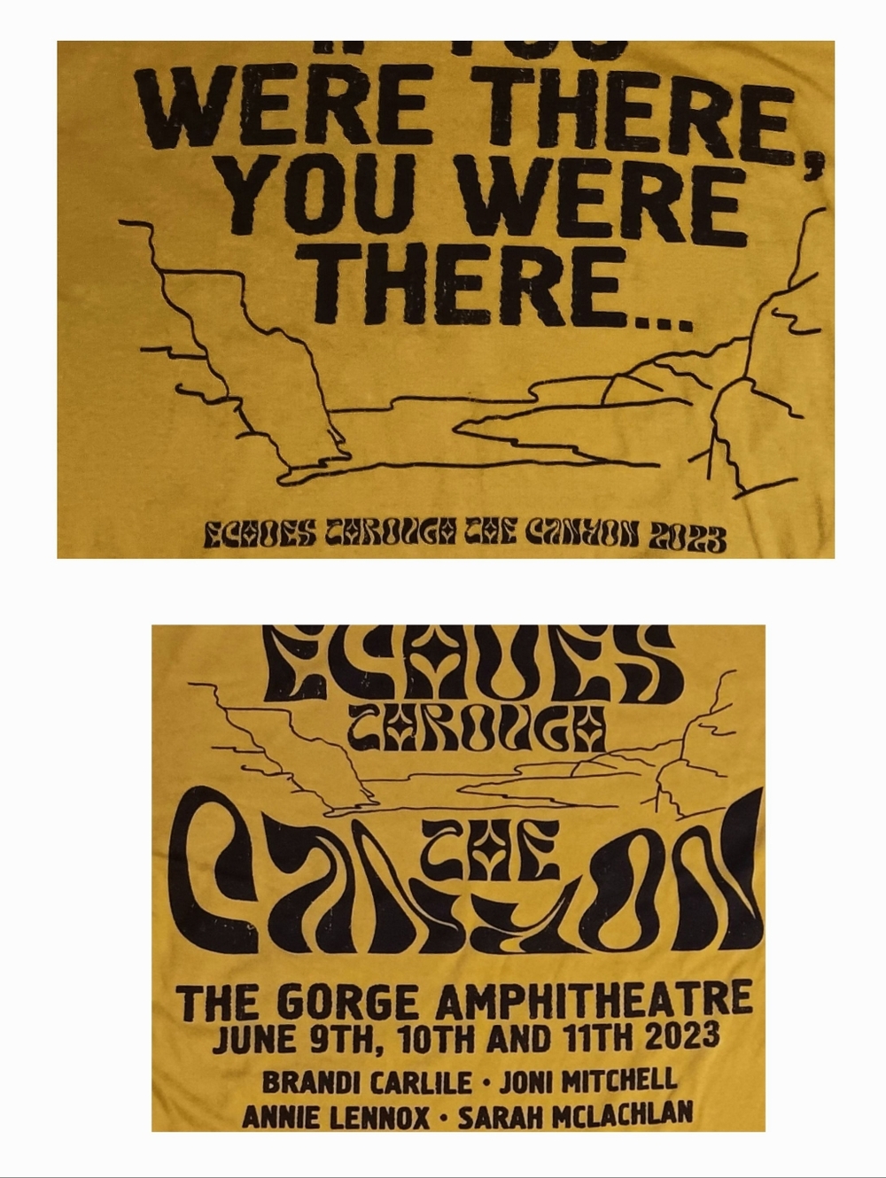 Echoes Thru The Canyon GORGE CONCERT T-shirt Brandi Carlile Joni Mitchell